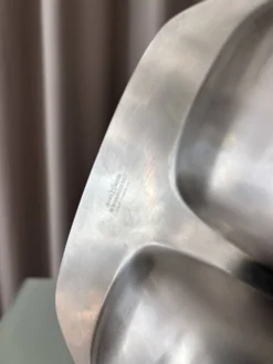 Plateau de service vintage Alessi en acier inoxydable 18/10 à quatre compartiments – Italie