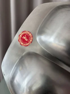 Plateau de service vintage Alessi en acier inoxydable 18/10 à quatre compartiments – Italie