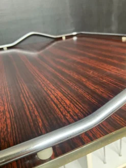 Plateau de service vintage en formica et inox