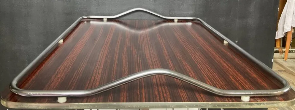 Plateau de service vintage en formica et inox