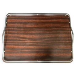 Plateau de service vintage en formica et inox