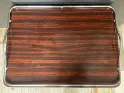 Plateau de service vintage en formica et inox