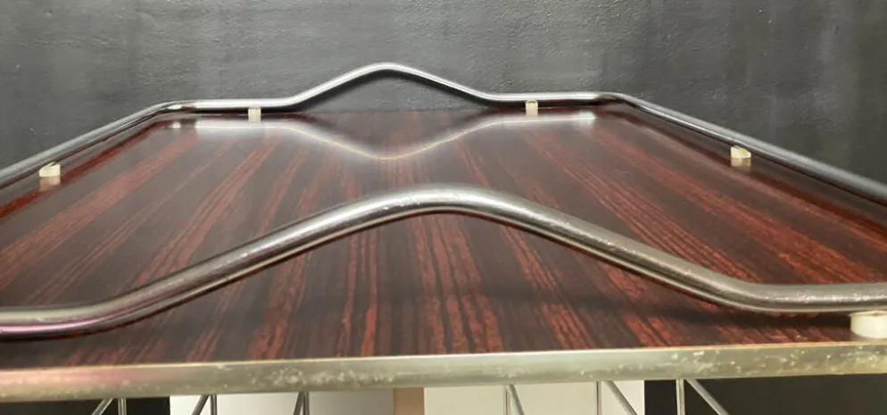 Plateau de service vintage en formica et inox