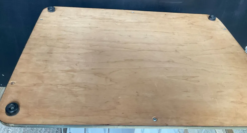 Plateau de service vintage en formica et inox