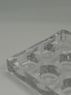Plateau de service vintage en verre pressé à 9 compartiments