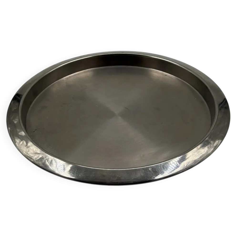Plateau de service vintage en acier inoxydable