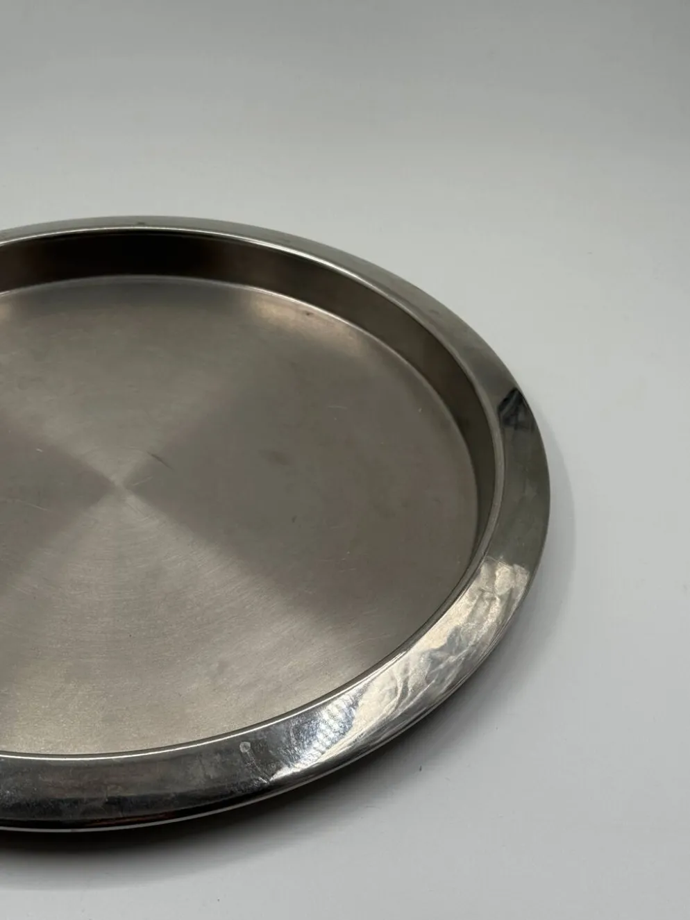 Plateau de service vintage en acier inoxydable