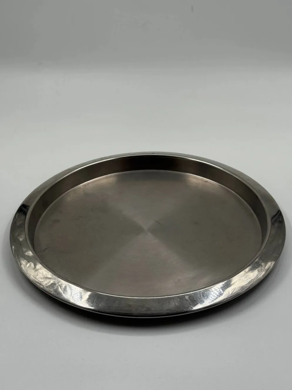 Plateau de service vintage en acier inoxydable