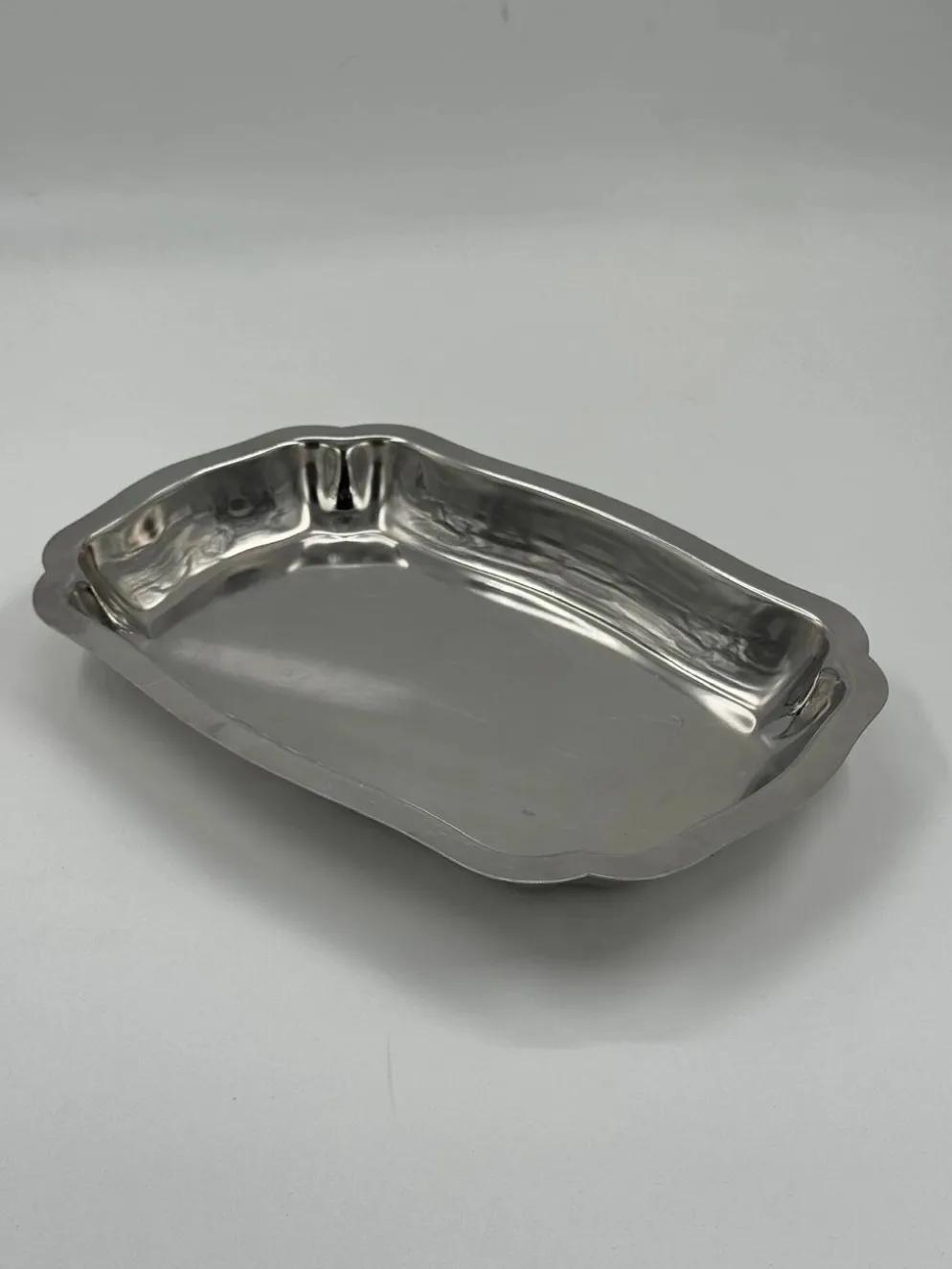 Plateau de service vintage en acier inoxydable