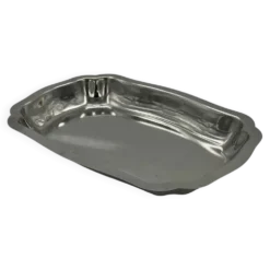 Plateau de service vintage en acier inoxydable