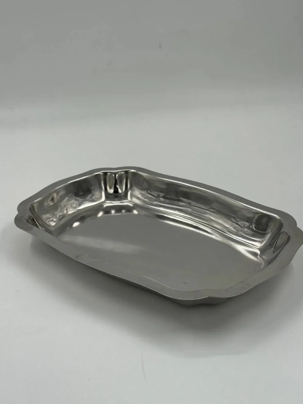 Plateau de service vintage en acier inoxydable