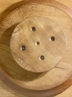 Plateau Digsmed vintage en teck – Lazy Susan rotatif 6 ramequins – des