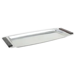 Plateau en acier inoxydable, design danois, années 1970, fabriqué au Danemark