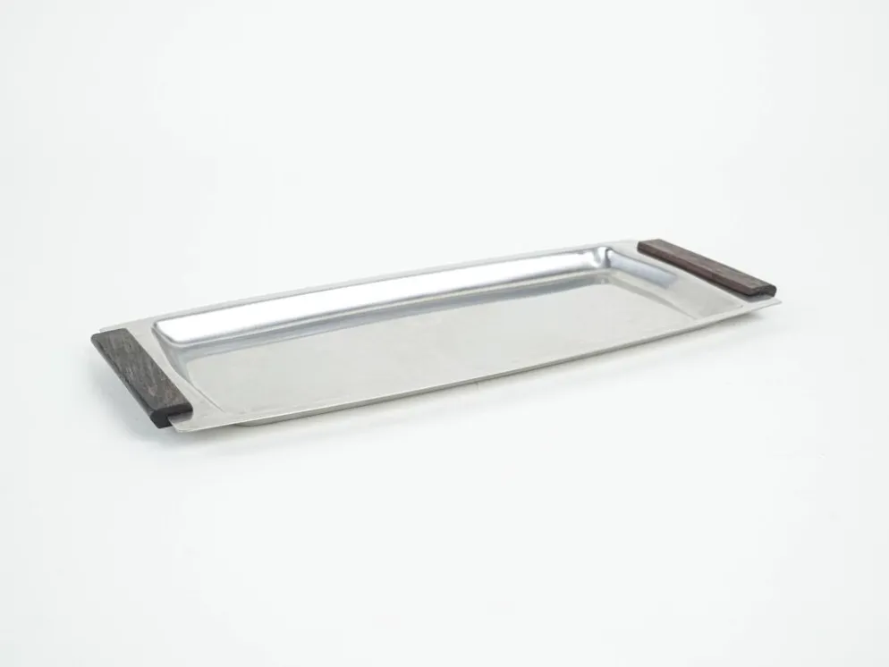 Plateau en acier inoxydable, design danois, années 1970, fabriqué au Danemark