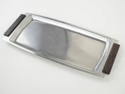 Plateau en acier inoxydable, design danois, années 1970, fabriqué au Danemark