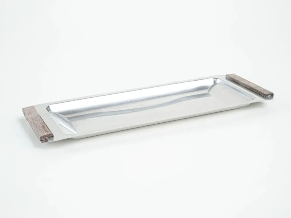 Plateau en acier inoxydable, design danois, années 1970, fabriqué au Danemark
