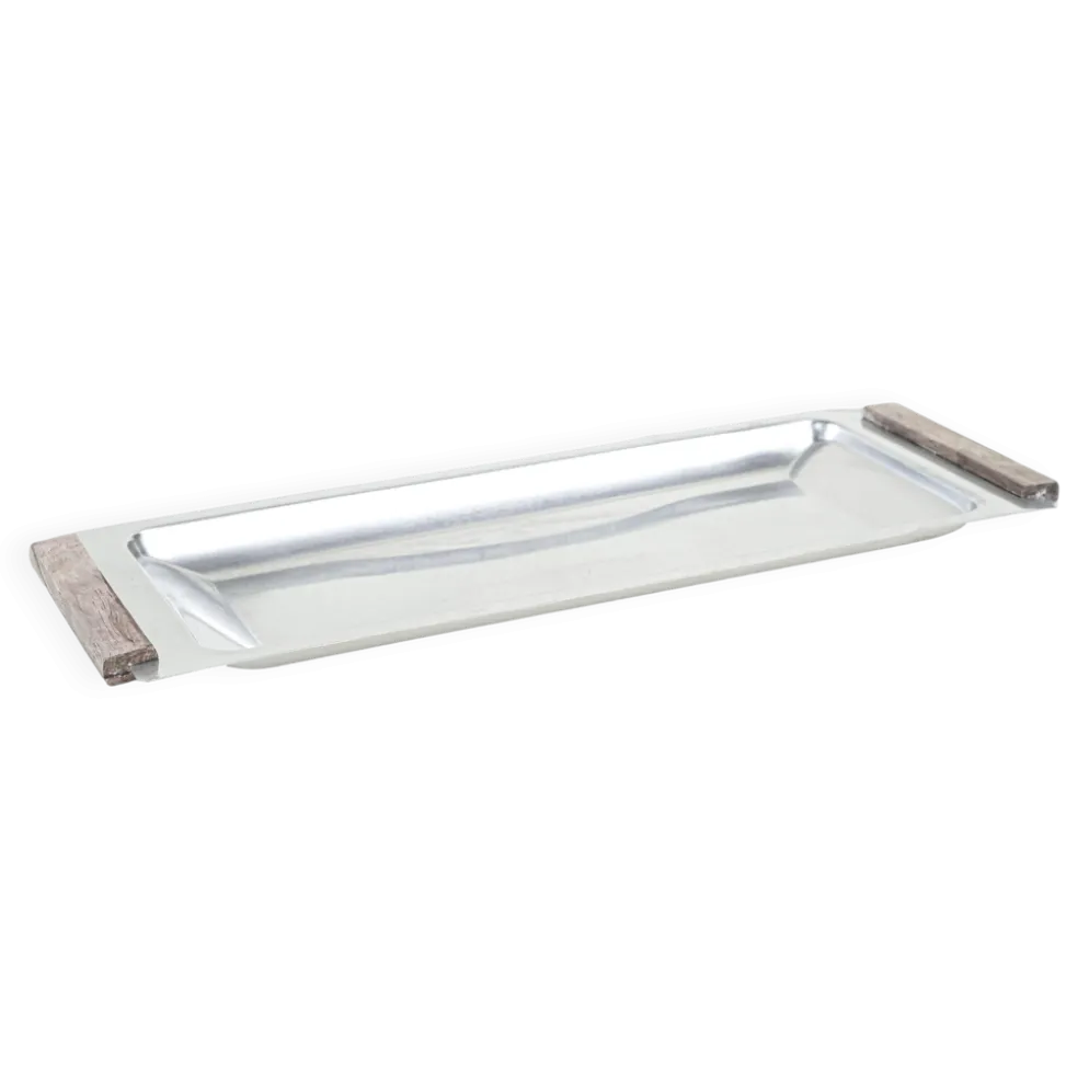 Plateau en acier inoxydable, design danois, années 1970, fabriqué au Danemark