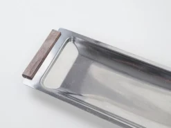 Plateau en acier inoxydable, design danois, années 1970, fabriqué au Danemark