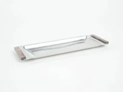 Plateau en acier inoxydable, design danois, années 1970, fabriqué au Danemark