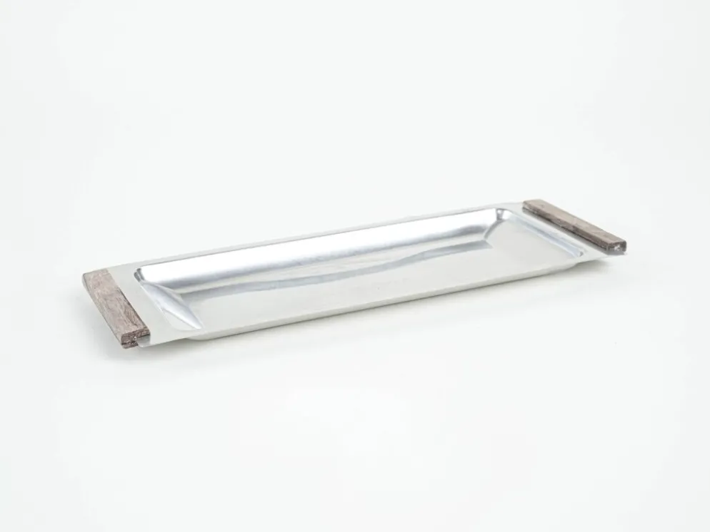 Plateau en acier inoxydable, design danois, années 1970, fabriqué au Danemark