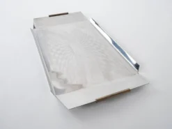 Plateau en acier inoxydable, design italien, années 1970, fabriqué en Italie