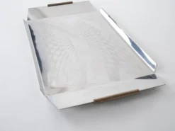 Plateau en acier inoxydable, design italien, années 1970, fabriqué en Italie