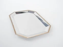 Plateau en acier inoxydable, design italien, années 1970, fabriqué en Italie