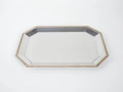 Plateau en acier inoxydable, design italien, années 1970, fabriqué en Italie