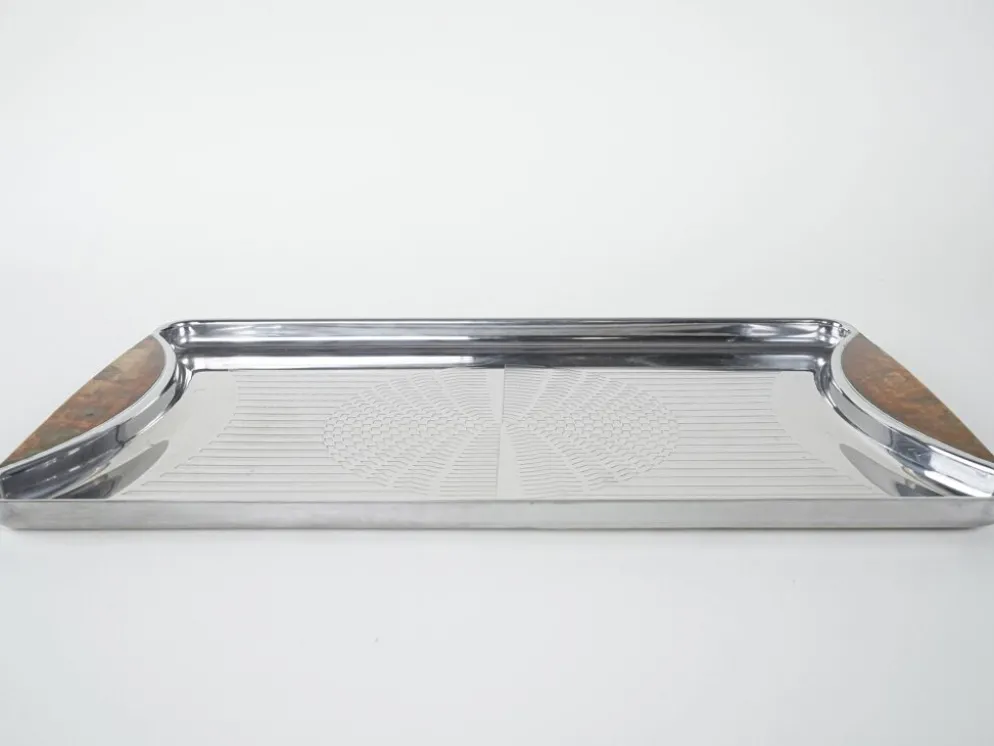 Plateau en acier inoxydable, design allemand, années 1970, fabriqué par GOTTINGHEN