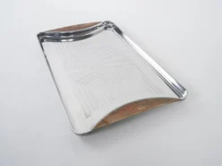 Plateau en acier inoxydable, design allemand, années 1970, fabriqué par GOTTINGHEN