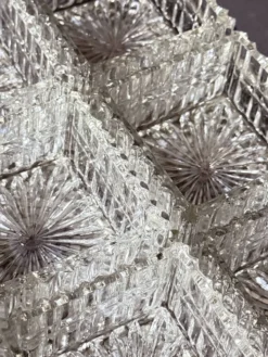 Plateau en argent avec six plats en verre taillé, ensemble de divertissement vintage