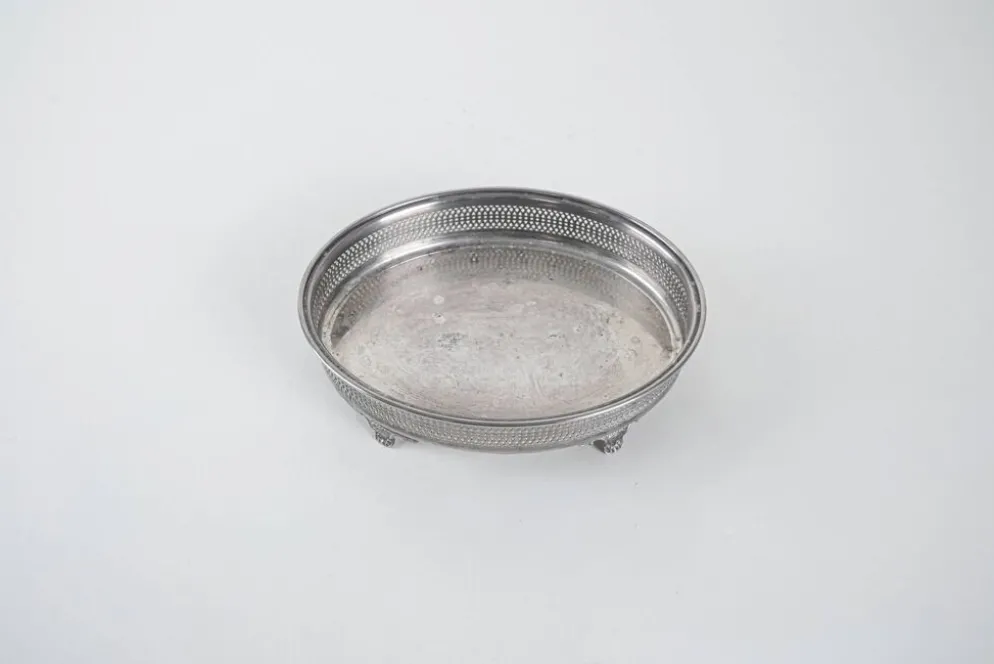 Plateau en argent, design italien, années 1970, fabriqué en Italie