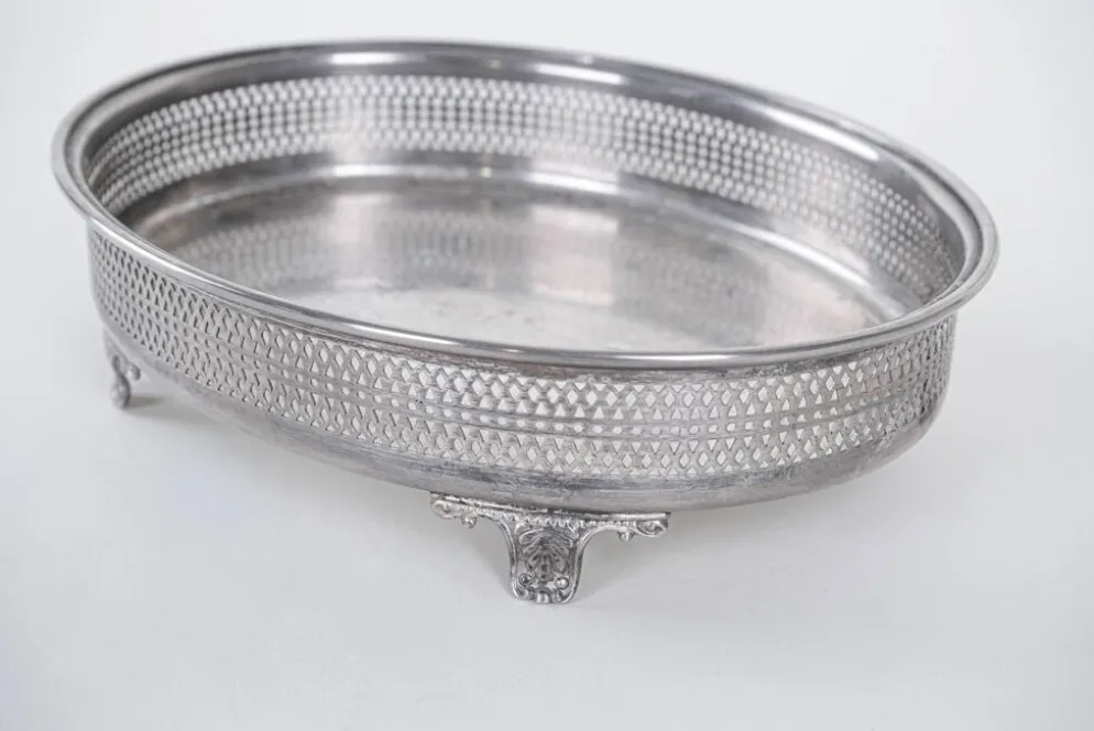 Plateau en argent, design italien, années 1970, fabriqué en Italie