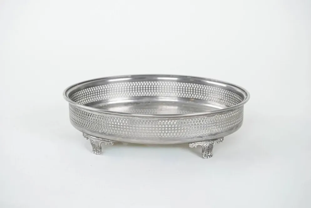 Plateau en argent, design italien, années 1970, fabriqué en Italie