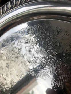Plateau en argent WM. Rogers diamètre 26 cm comme neuf