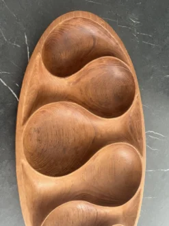 Plateau en Bois de teck Laur Jensen vintage 1960