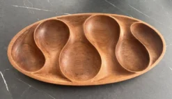 Plateau en Bois de teck Laur Jensen vintage 1960