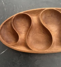 Plateau en Bois de teck Laur Jensen vintage 1960
