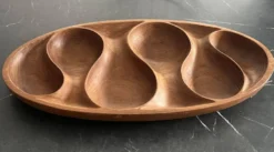 Plateau en Bois de teck Laur Jensen vintage 1960