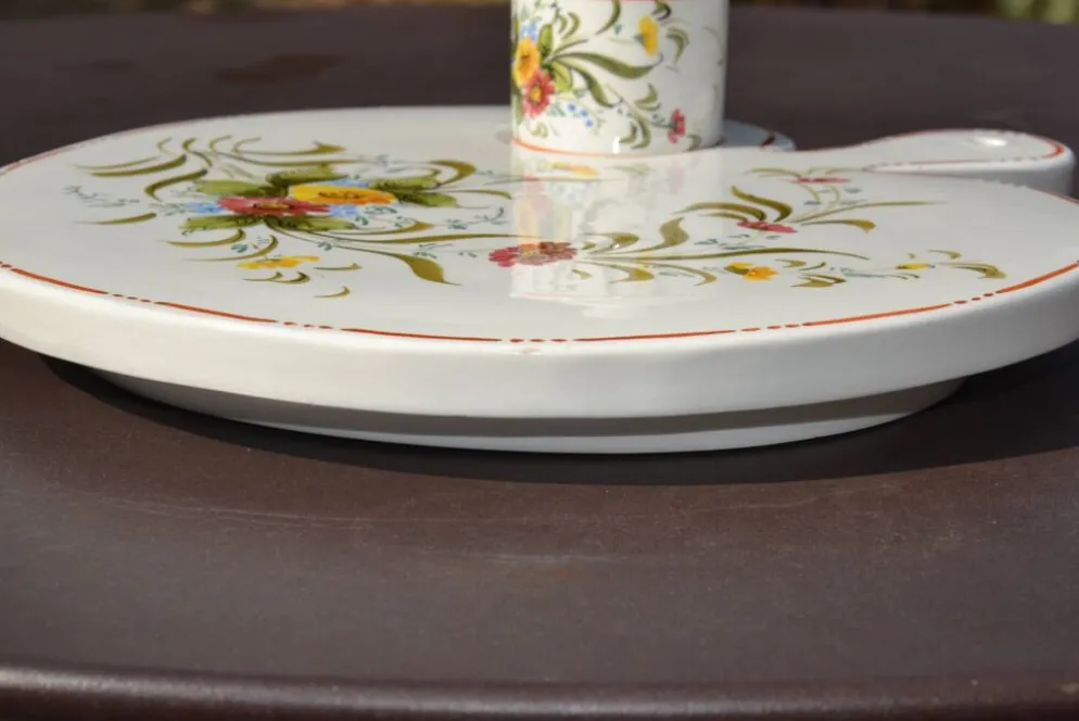 Plateau en céramique italien avec pot