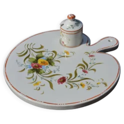Plateau en céramique italien avec pot