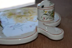 Plateau en céramique italien avec pot