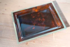 Plateau en Lucite et métal Christian Dior du milieu du siècle - Pièce de créateur des années 1970, France