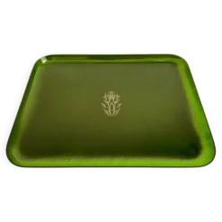 Plateau 1980 en plexiglas vert neo classique
