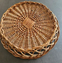 Plateau en rotin tressé : 60's