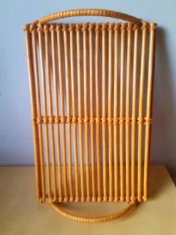 Plateau En Rotin Vintage
