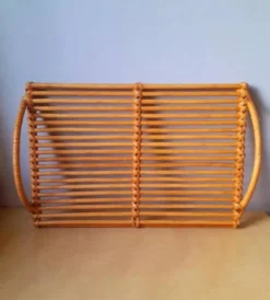 Plateau En Rotin Vintage