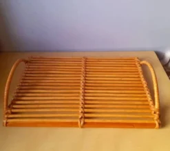Plateau En Rotin Vintage