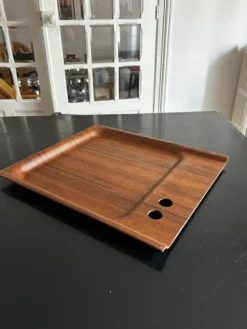 plateau en teck scandinave