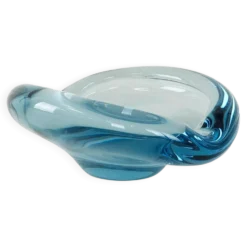 Plateau en verre, design danois, années 1960, fabricant : Holmegaard, designer : Pe